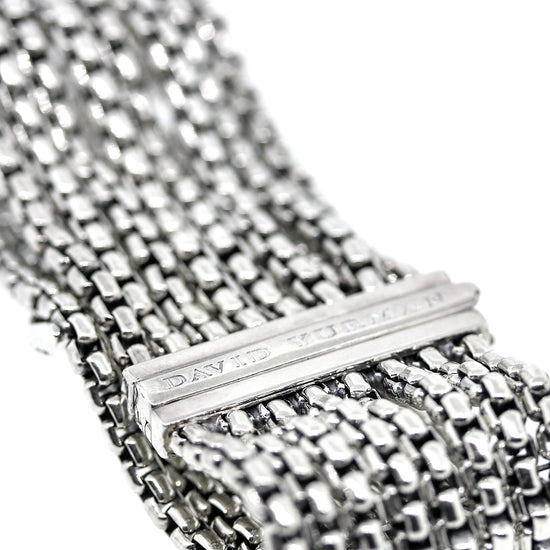 Preowned David Yurman 8 Row Diamond X Bracelet in Sterling Silver