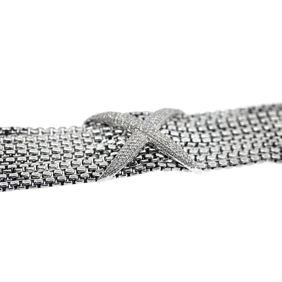 Preowned David Yurman 8 Row Diamond X Bracelet in Sterling Silver