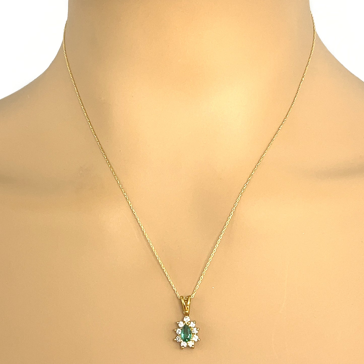 Sweet Emerald and Diamond Pendant