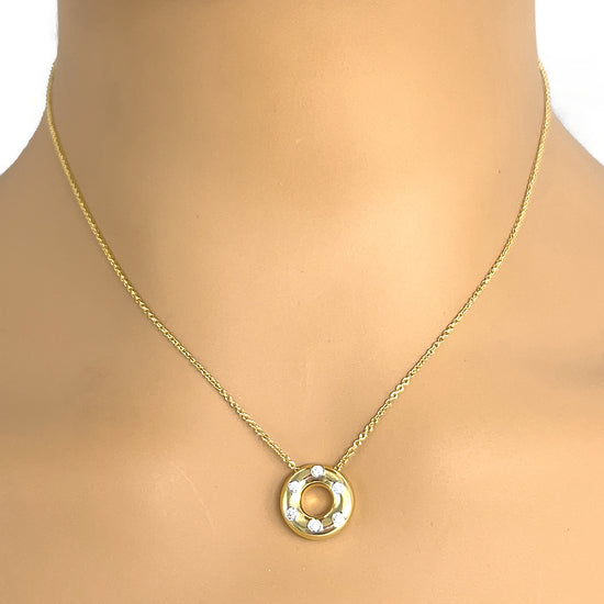 Preowned Tiffany and Co. Etoile Donut Charm Diamond Pendant Necklace
