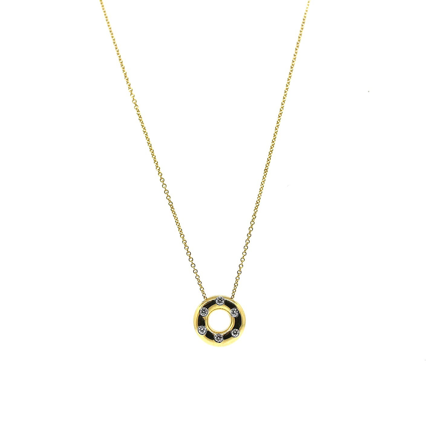 Preowned Tiffany and Co. Etoile Donut Charm Diamond Pendant Necklace
