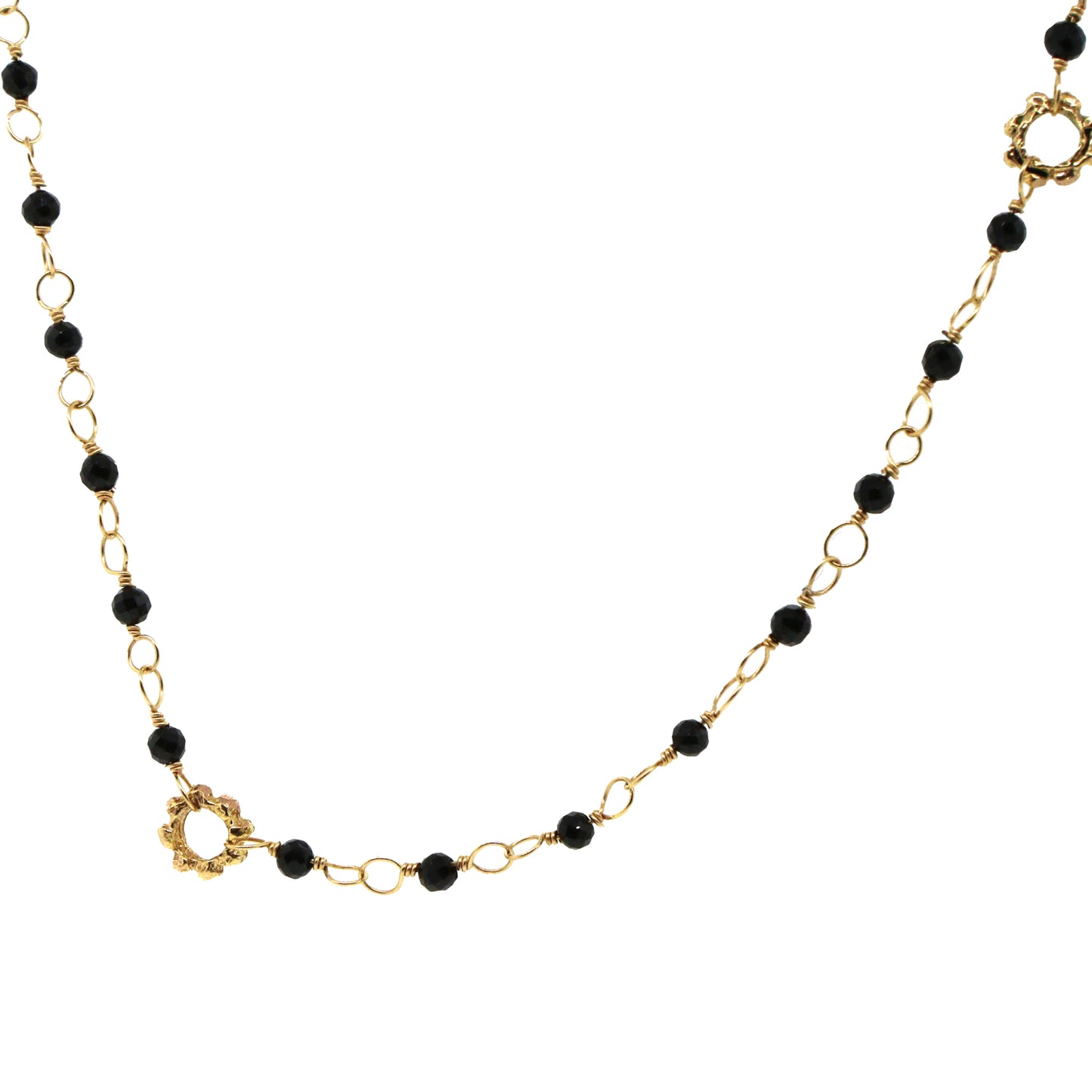 Sapphire Bead 18k Yellow Gold Necklace