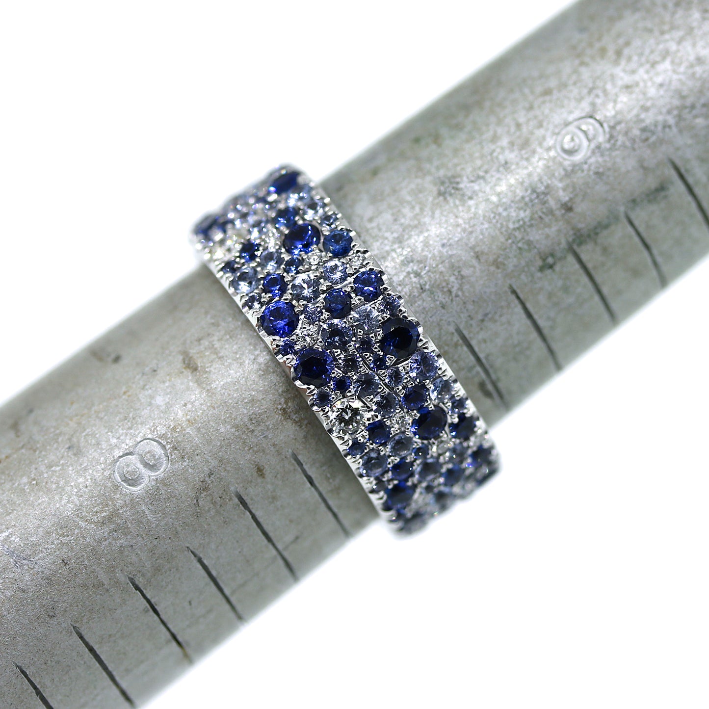 Preowned Tiffany and Co. Sapphire and Diamond Metro Band Ring