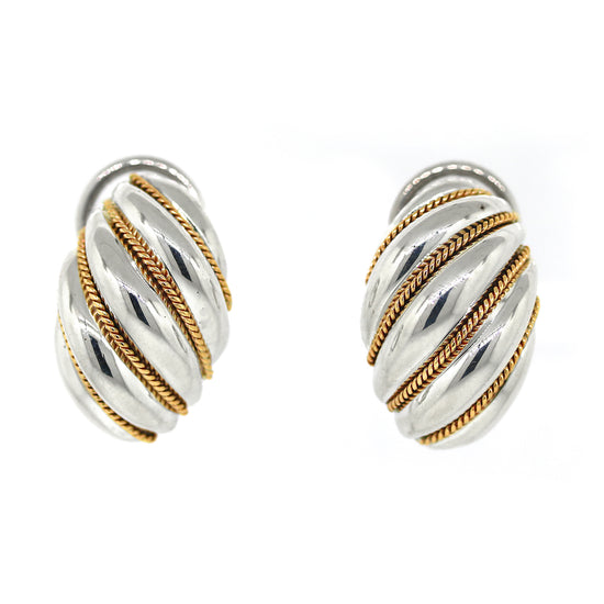 Tiffany and Co. Shrimp Swirl Earrings in Sterling Silver