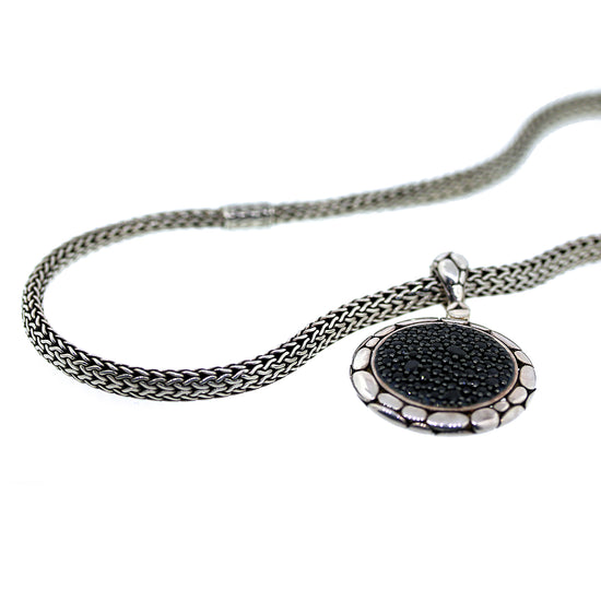 Preowned John Hardy Black Sapphire Kali Circle Pendant Necklace