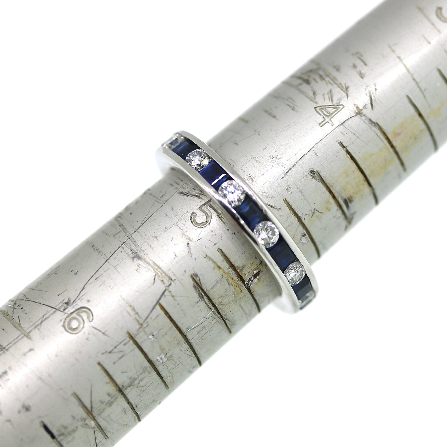 Platinum Diamond & Sapphire Eternity Ring