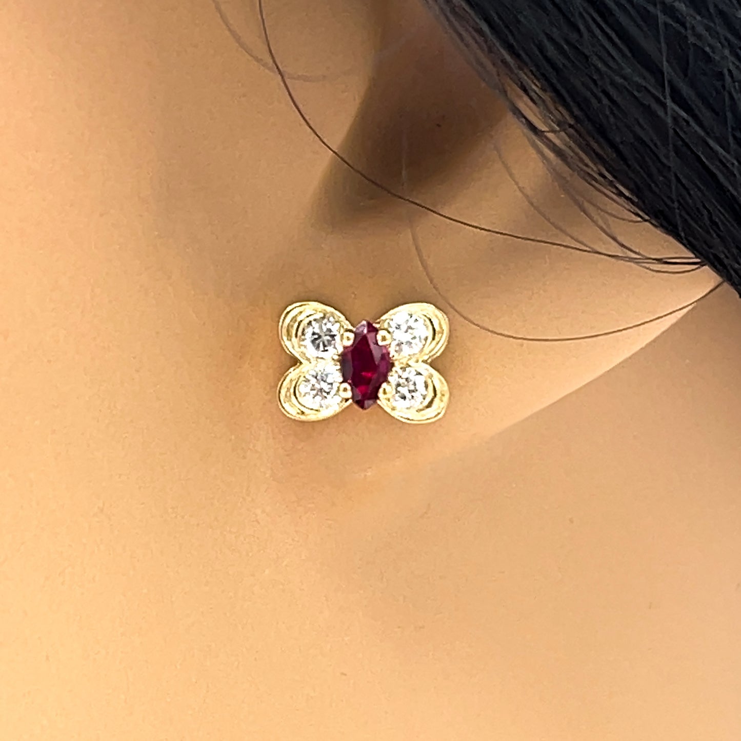 Van Cleef and Arpels Ruby and Diamond Butterfly Earrings