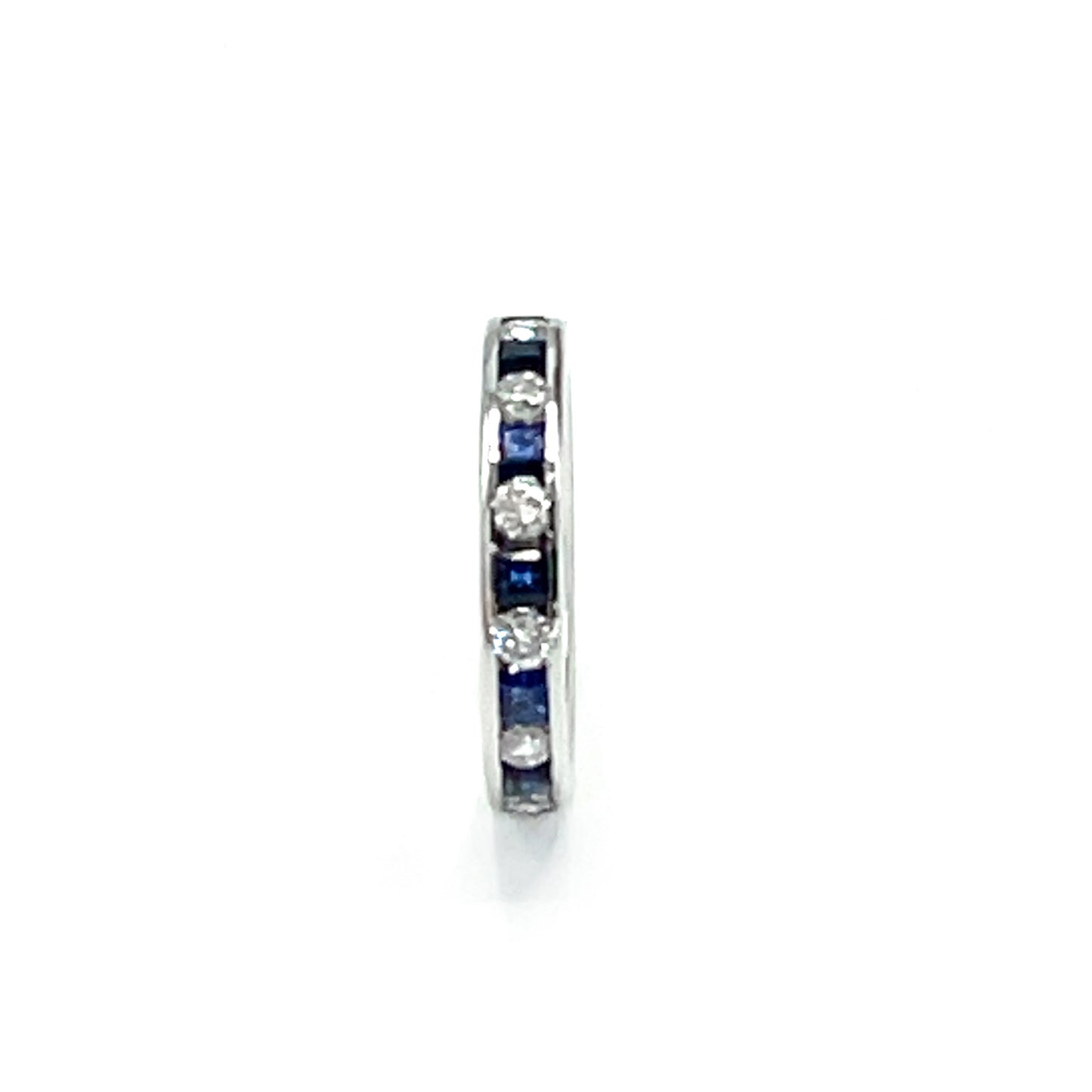 Platinum Diamond and Sapphire Eternity Ring