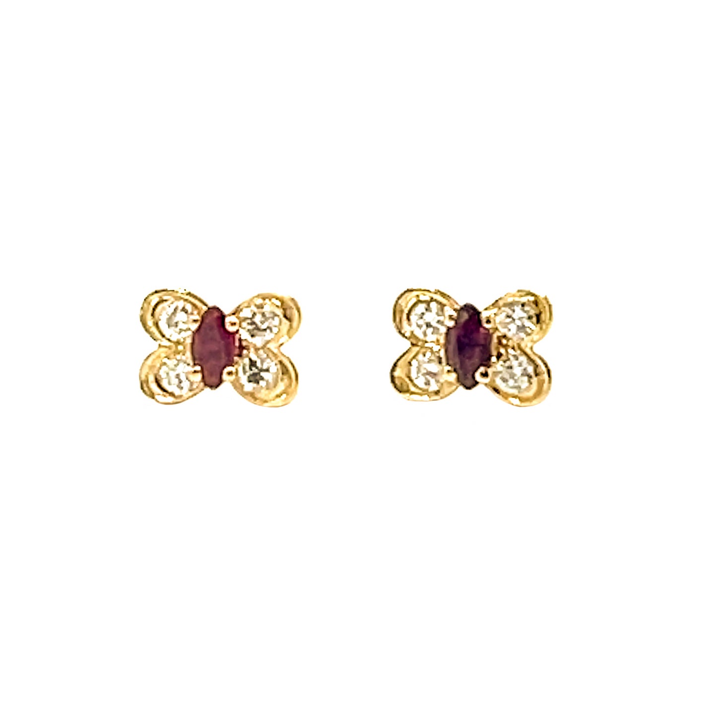 Van Cleef and Arpels Ruby and Diamond Butterfly Earrings
