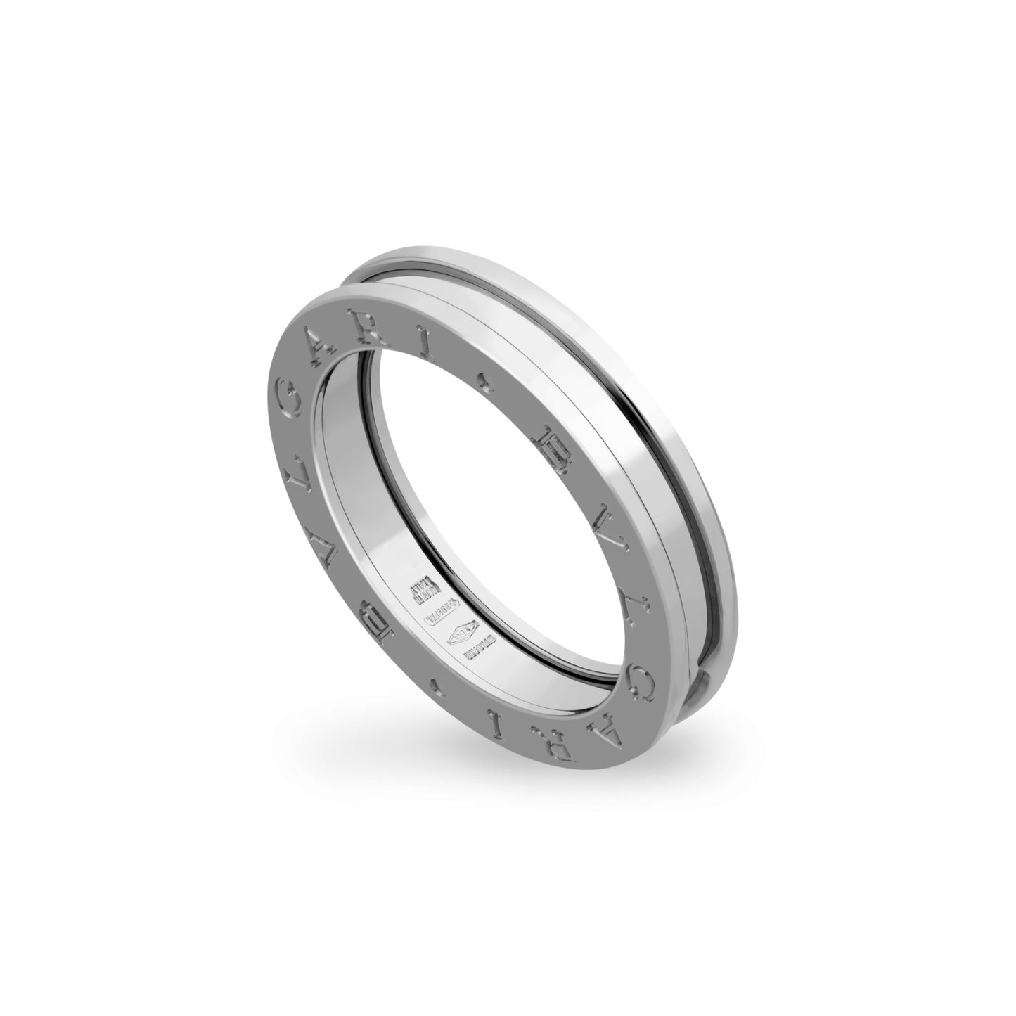 Bvlgari 18K White Gold B.Zero1 One Band Ring Size 9.50