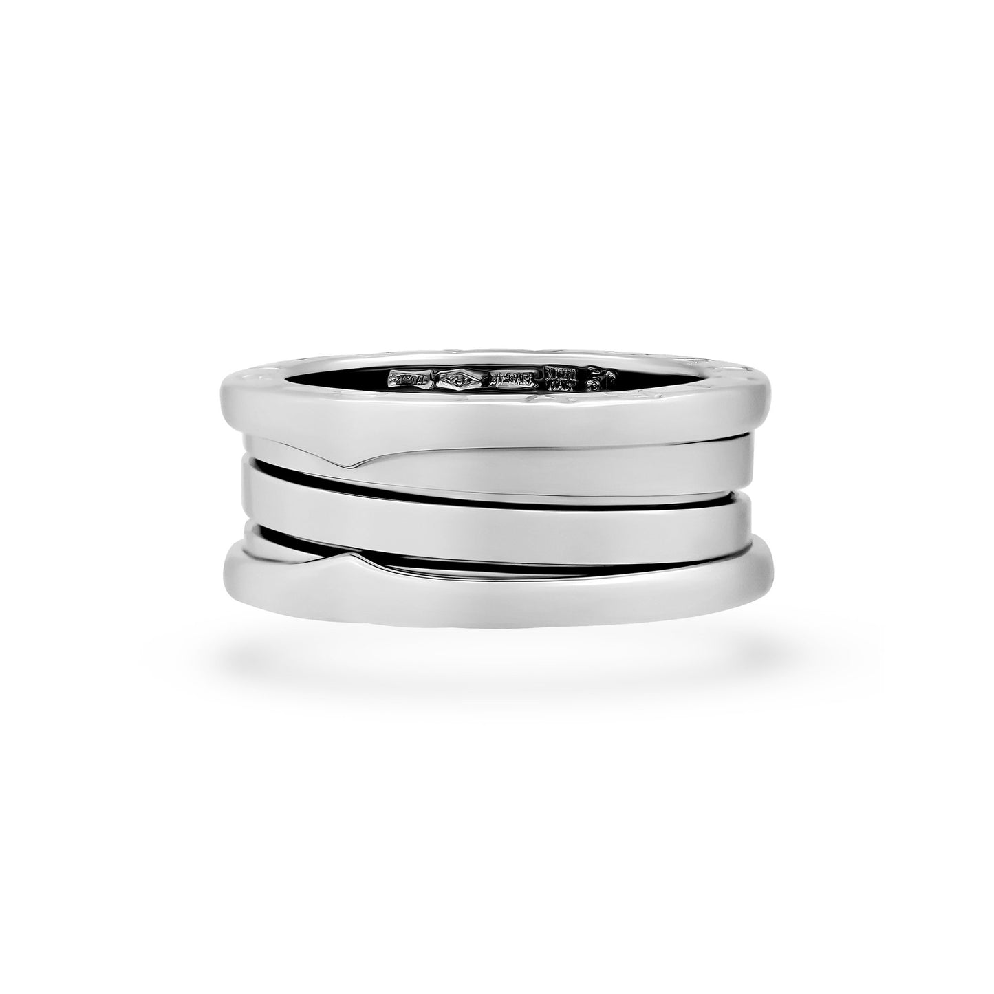 Bvlgari 18K White Gold B-Zero 3 Band Ring Size: 5.25