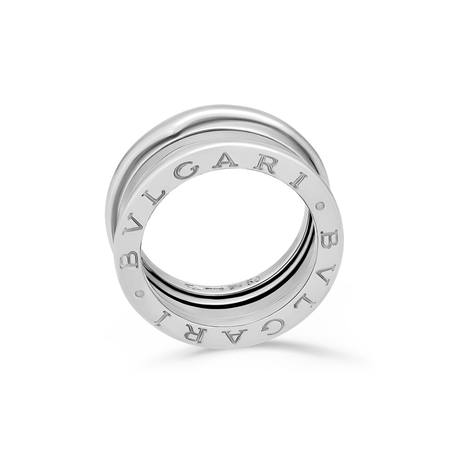 Bvlgari 18K White Gold B-Zero 3 Band Ring Size: 5.25
