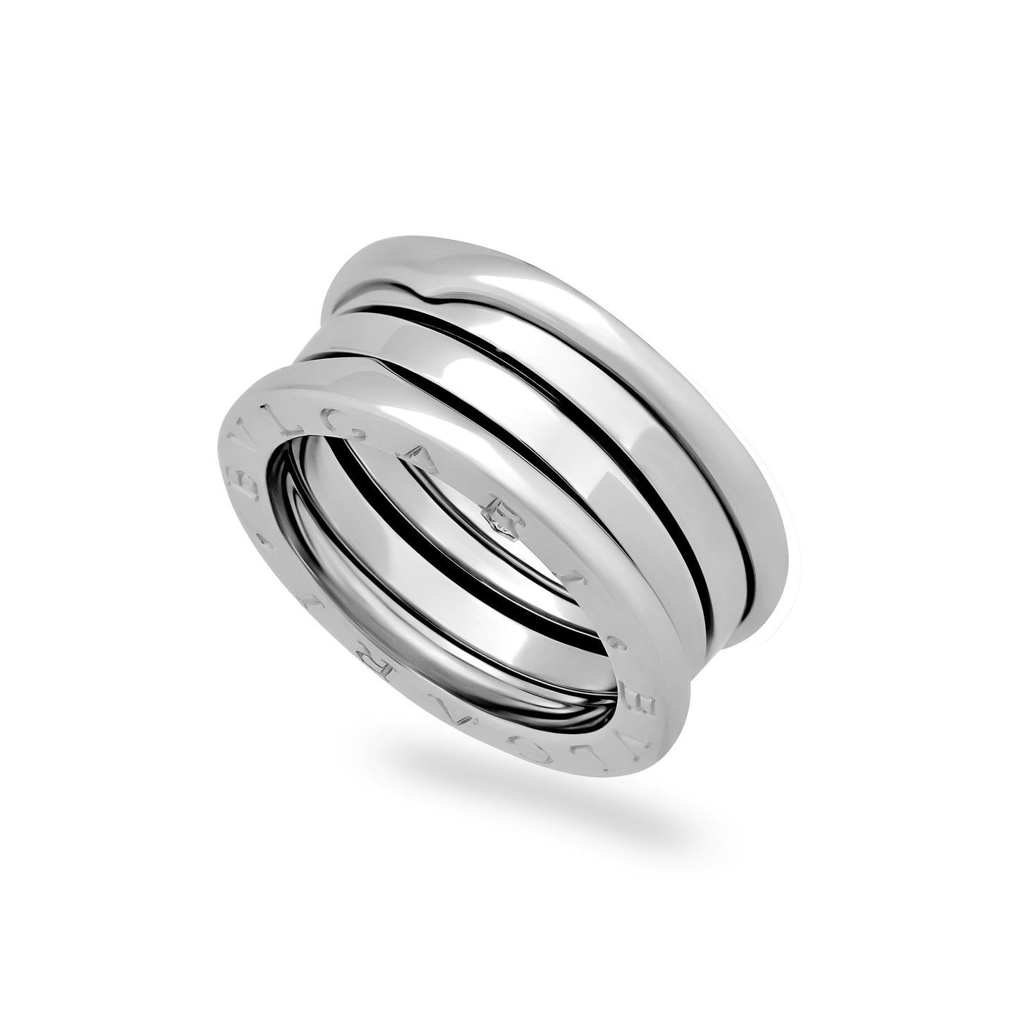 Bvlgari 18K White Gold B-Zero 3 Band Ring Size: 5.25