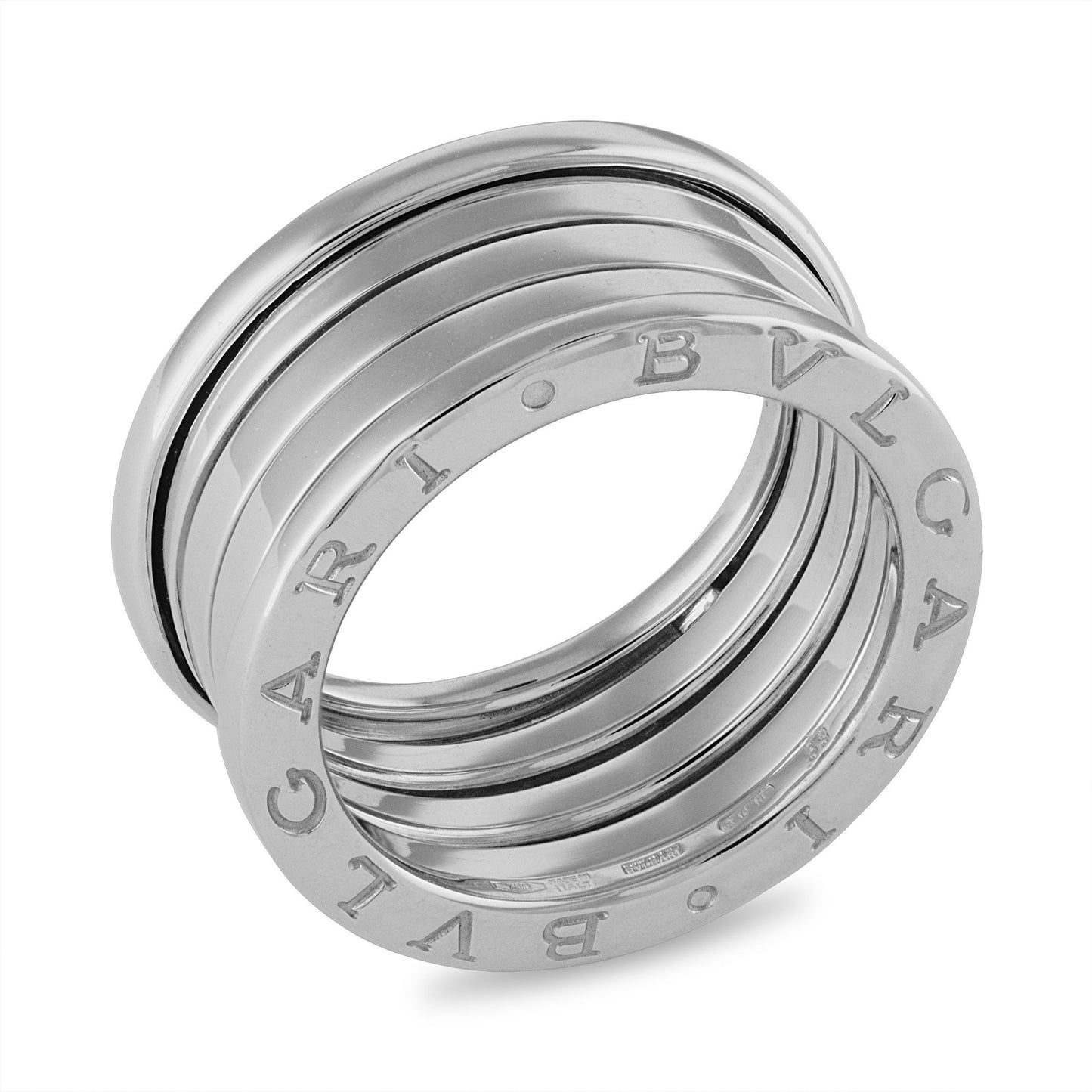 Bvlgari 18K White Gold B.Zero 4 Band Ring Size: 6