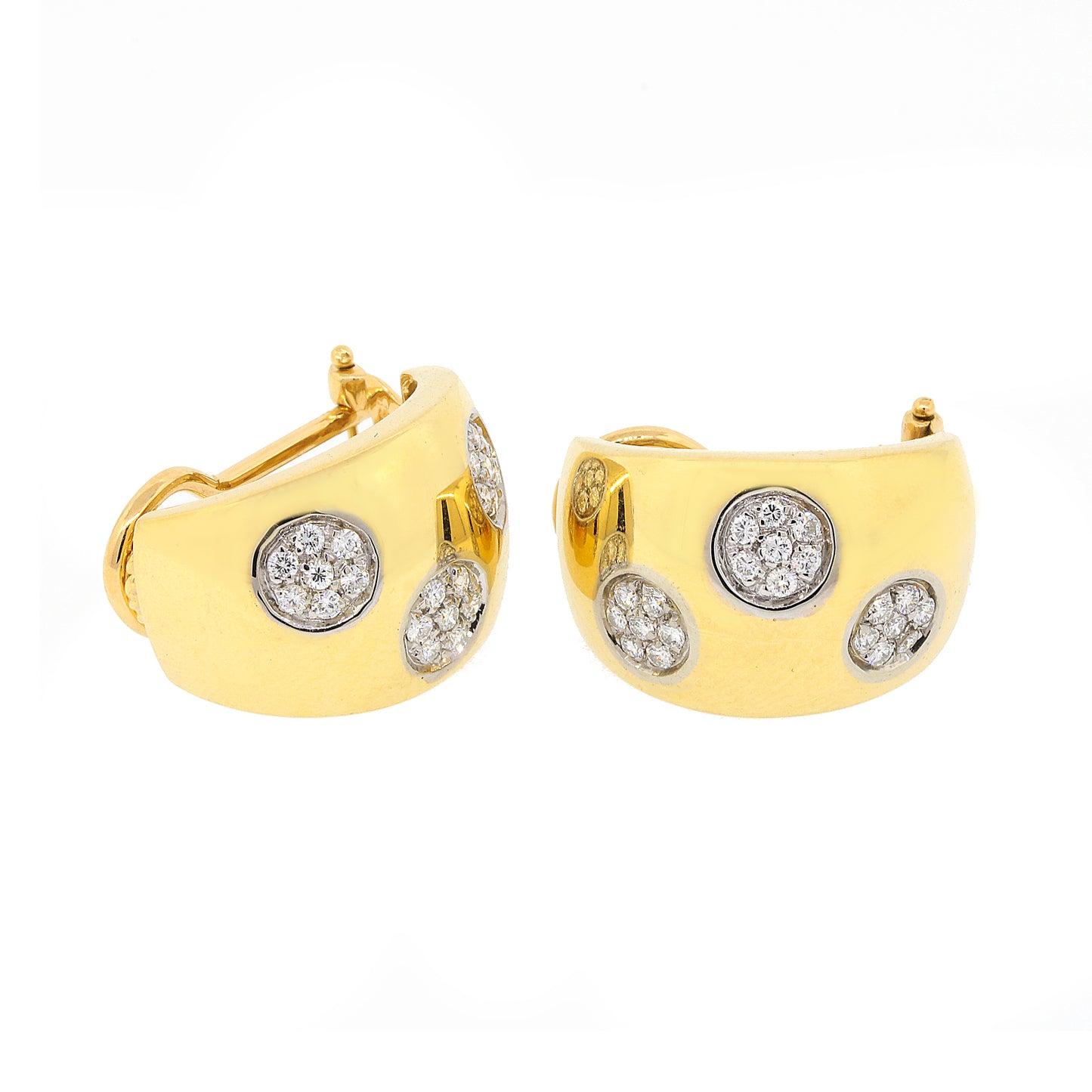 Polka Diamond Clip Earrings