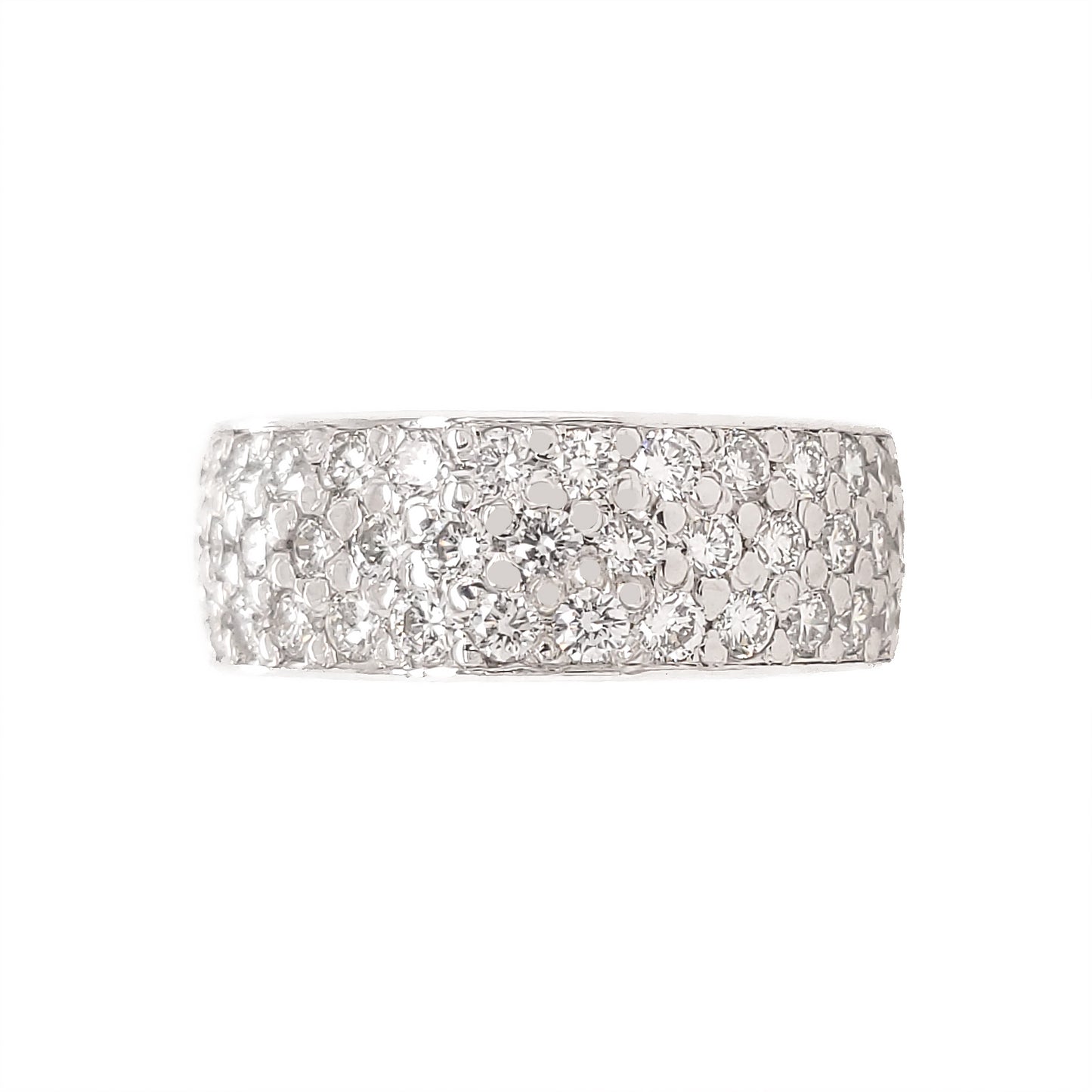 Platinum 3 Row Diamond Eternity Band