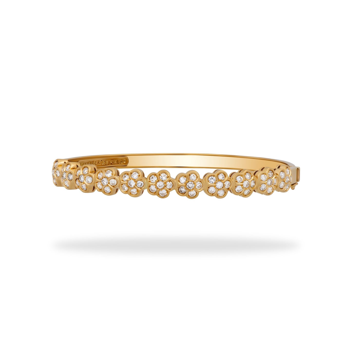 Van Cleef & Arples 18K Yellow Gold Diamond Trefle Bracelet Length: 6.5"