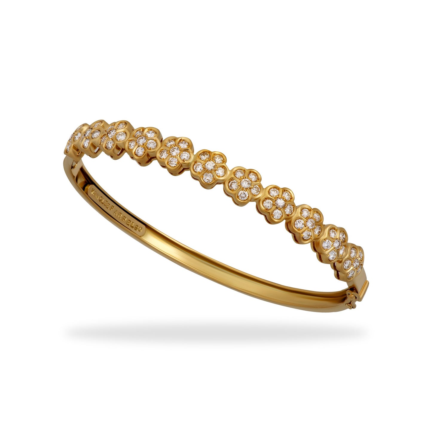 Van Cleef & Arples 18K Yellow Gold Diamond Trefle Bracelet Length: 6.5"