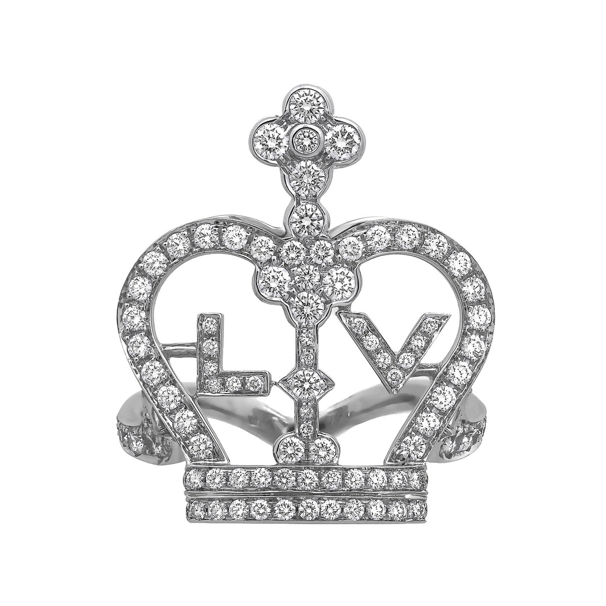Louis Vuitton Vintage White Gold And Diamond Blason Ring Available