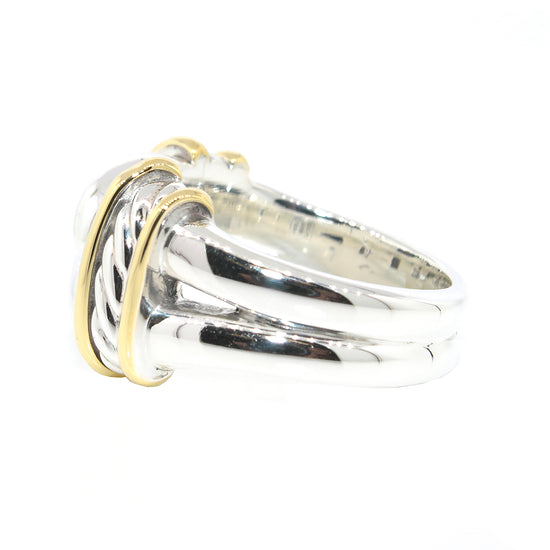 David Yurman Cable and Knot Sterling Silver and Gold Ring