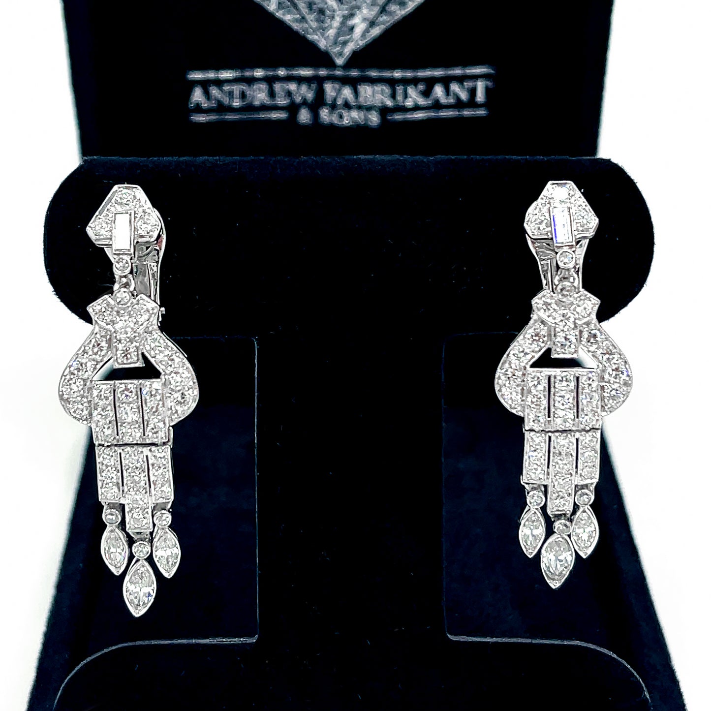 Art Deco Diamond Hanging Earrings