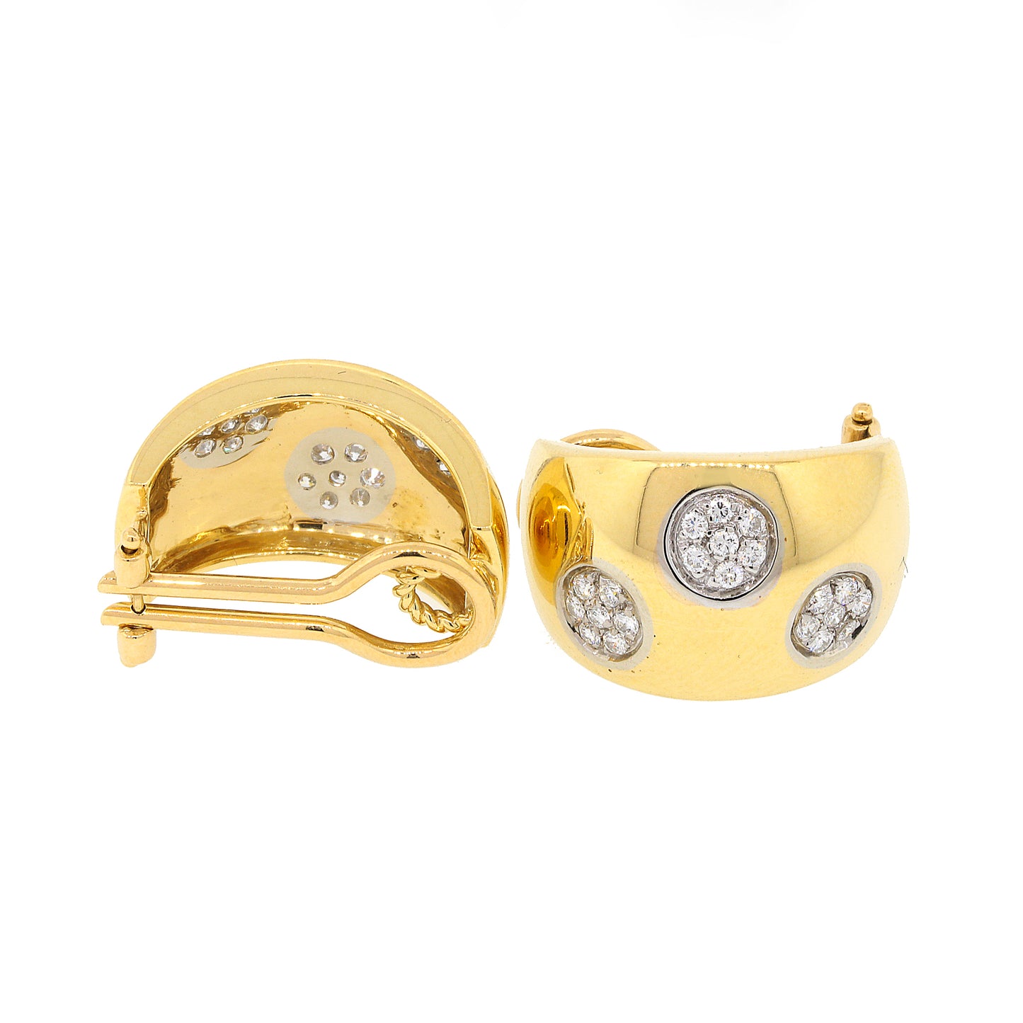 Polka Diamond Clip Earrings