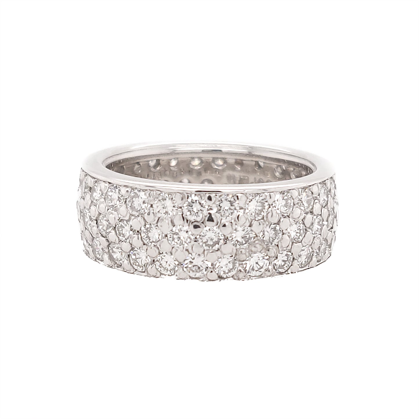 Platinum 3 Row Diamond Eternity Band