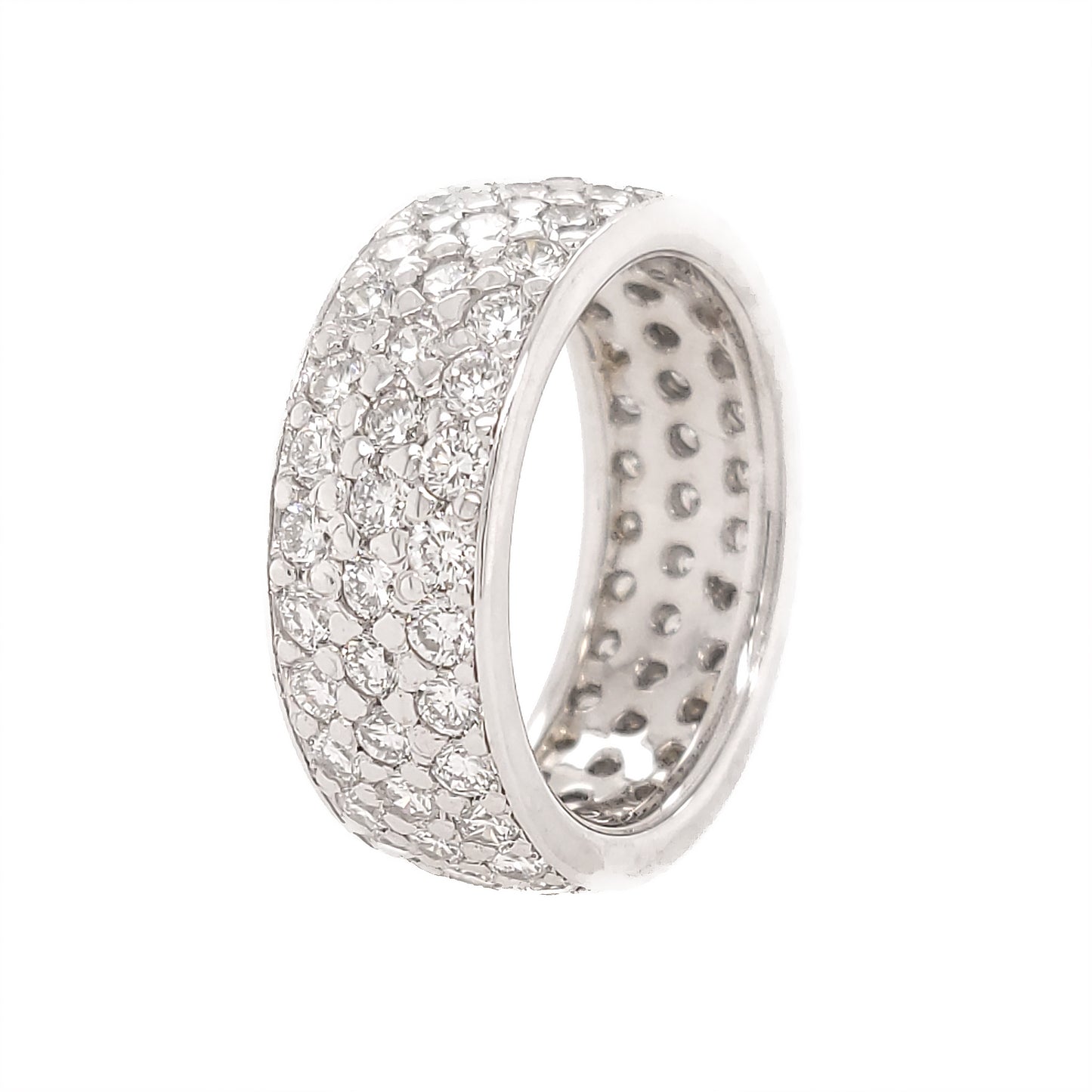 Platinum 3 Row Diamond Eternity Band