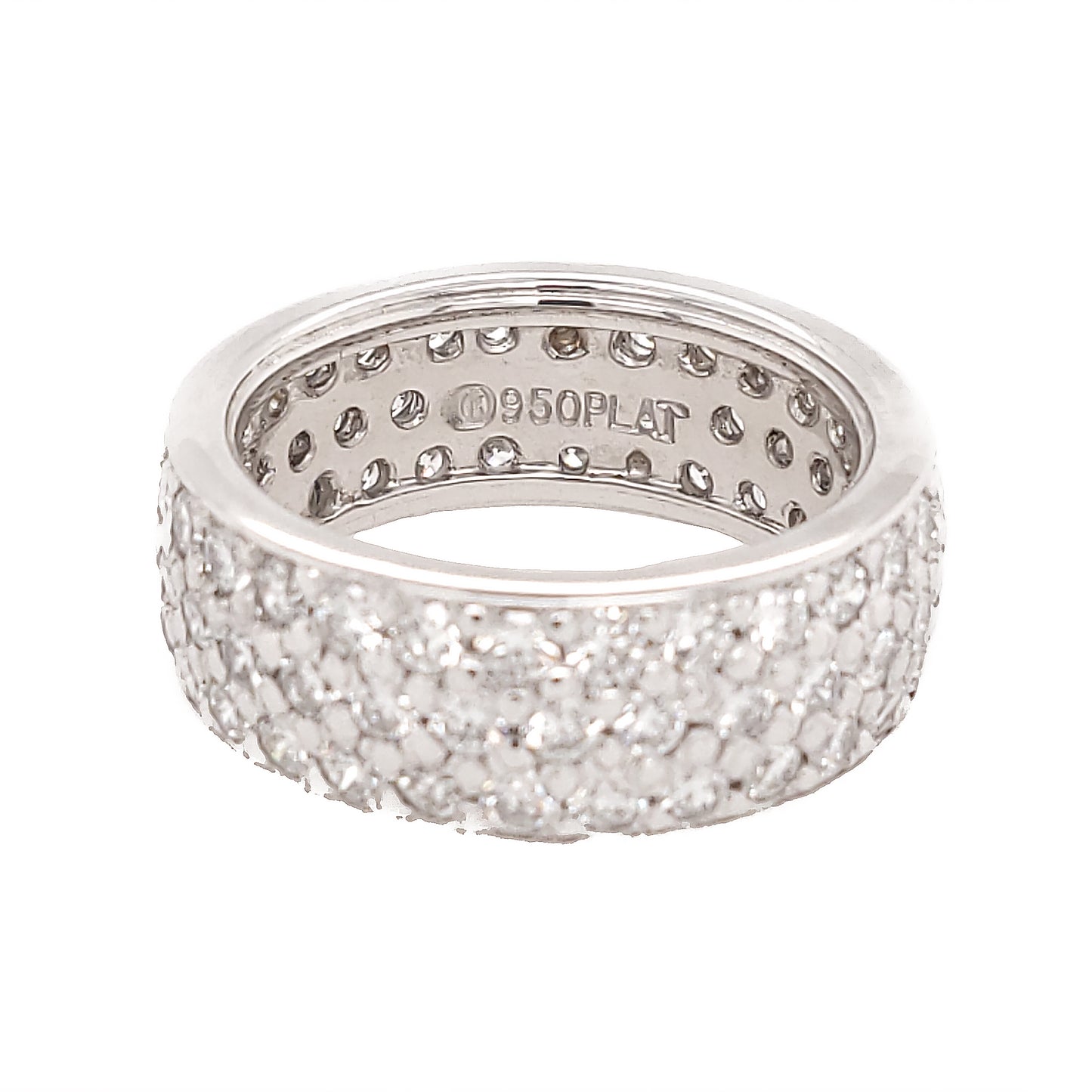 Platinum 3 Row Diamond Eternity Band