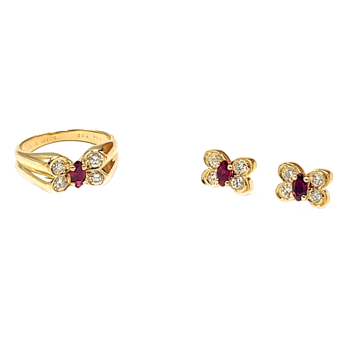 Van Cleef and Arpels Ruby and Diamond Butterfly Earrings