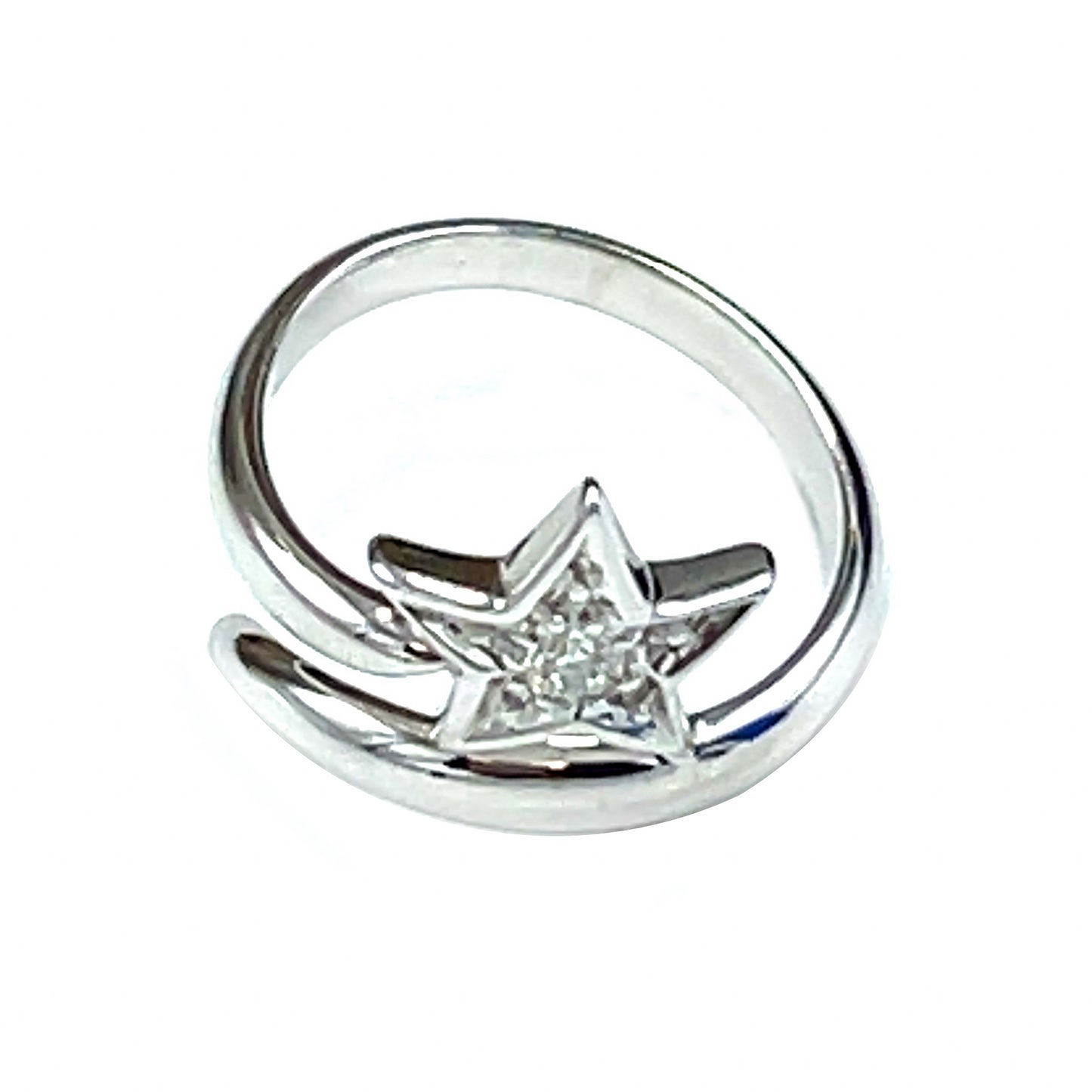 Chanel 18K White Gold Comete Diamond Star Ring