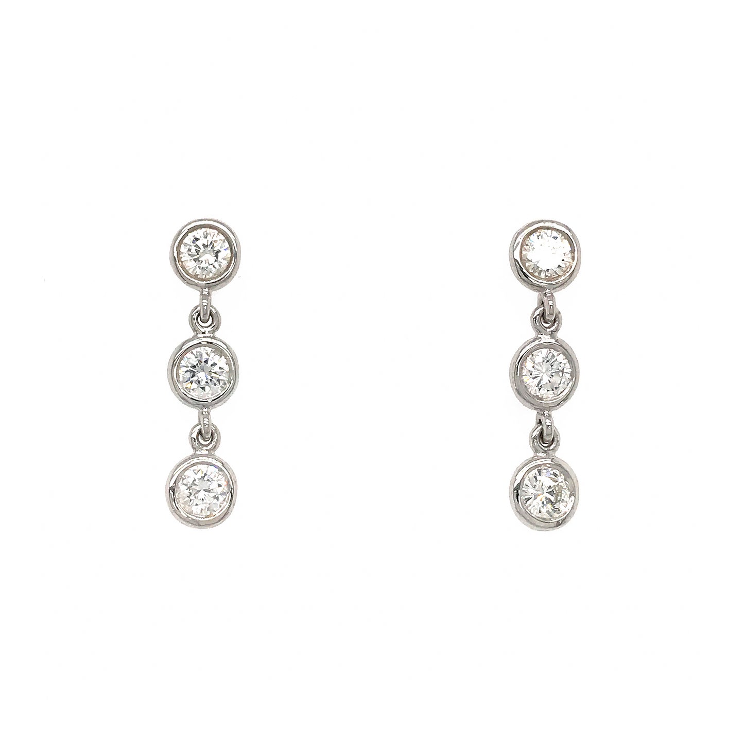 Fab Drops 14k White Gold Diamond Drop Earrings