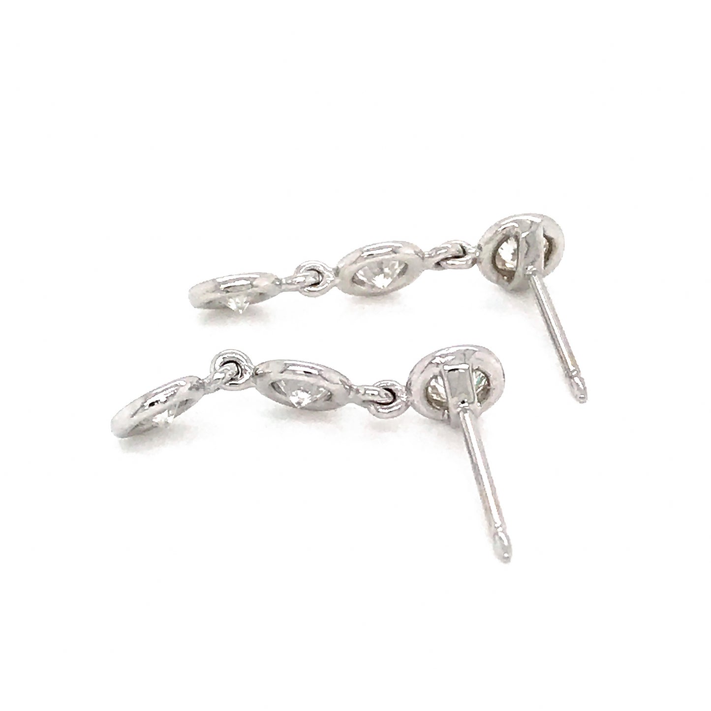 Fab Drops 14k White Gold Diamond Drop Earrings