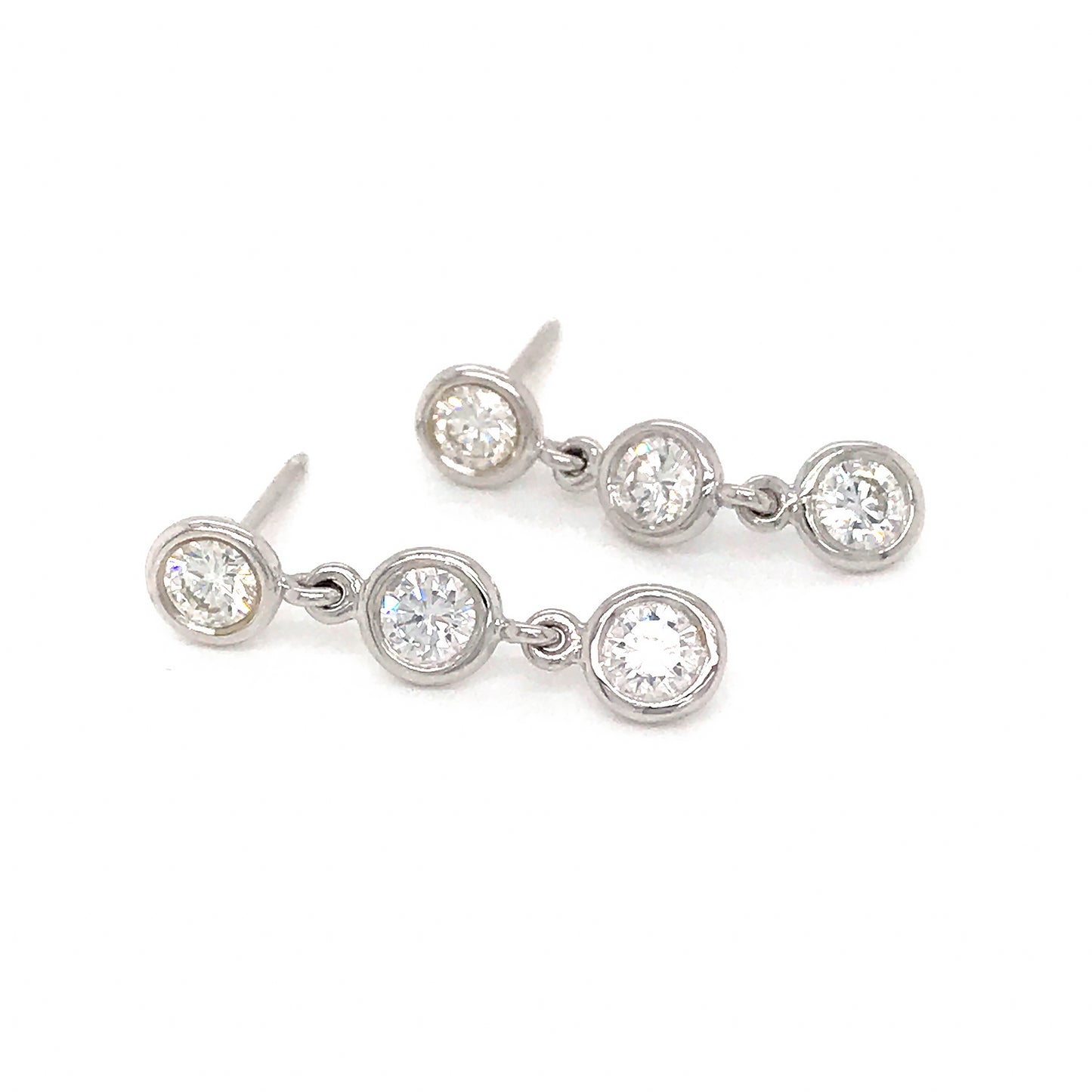 Fab Drops 14k White Gold Diamond Drop Earrings