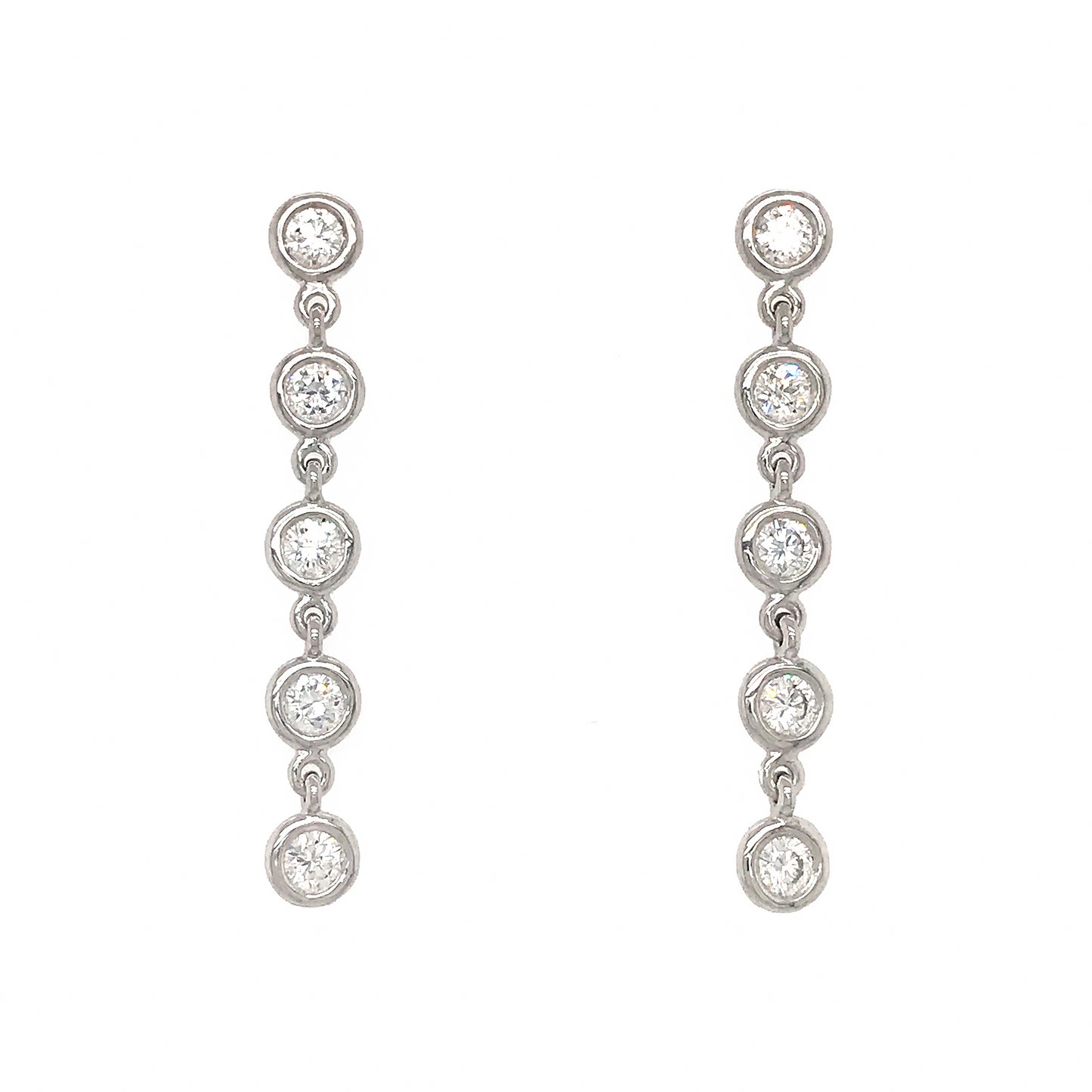 FAB DROPS 14K White Gold Diamond Dangle Earrings