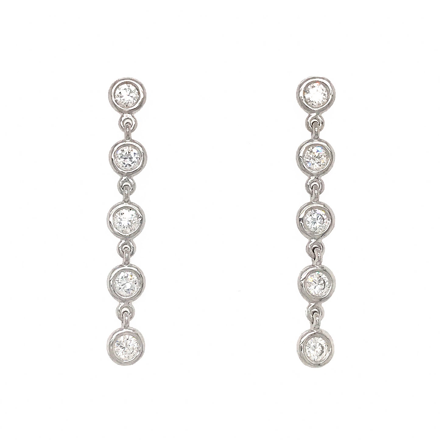 FAB DROPS 14K White Gold Diamond Dangle Earrings