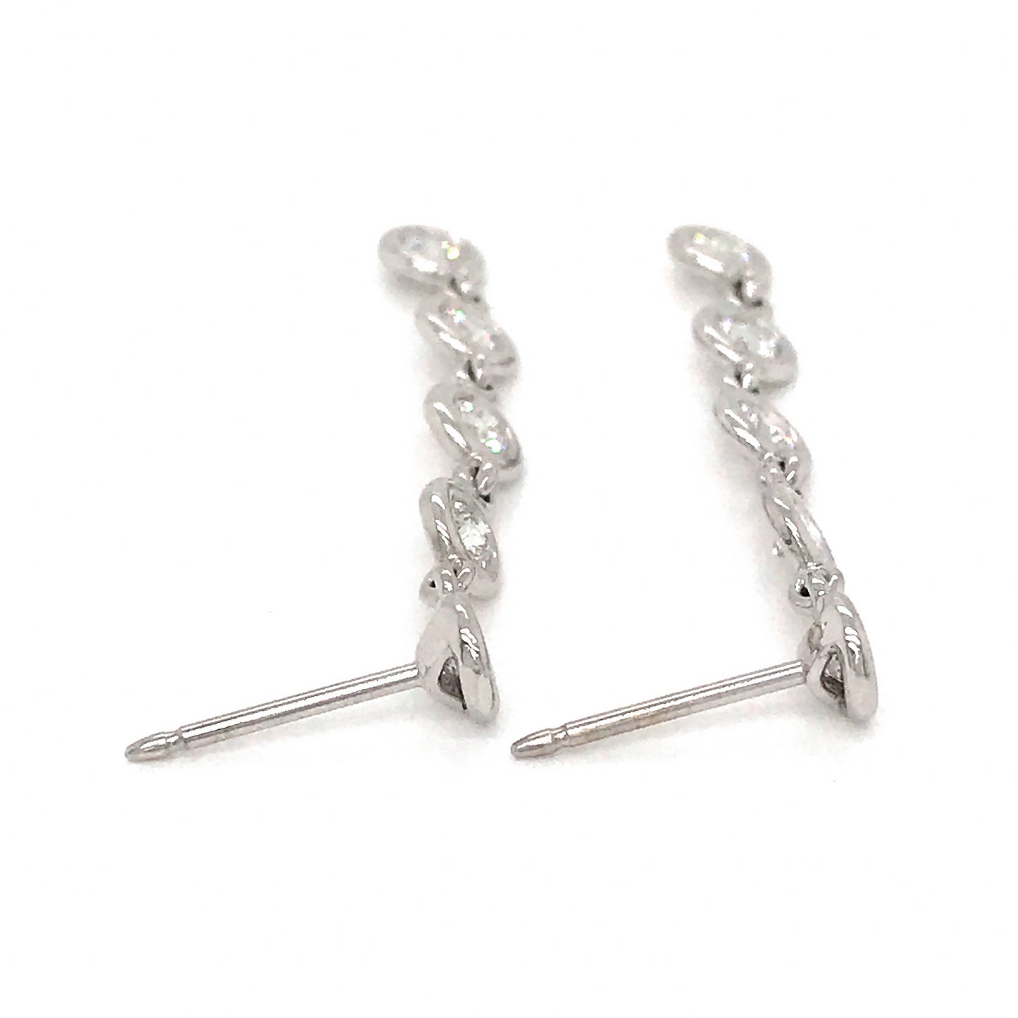 FAB DROPS 14K White Gold Diamond Dangle Earrings