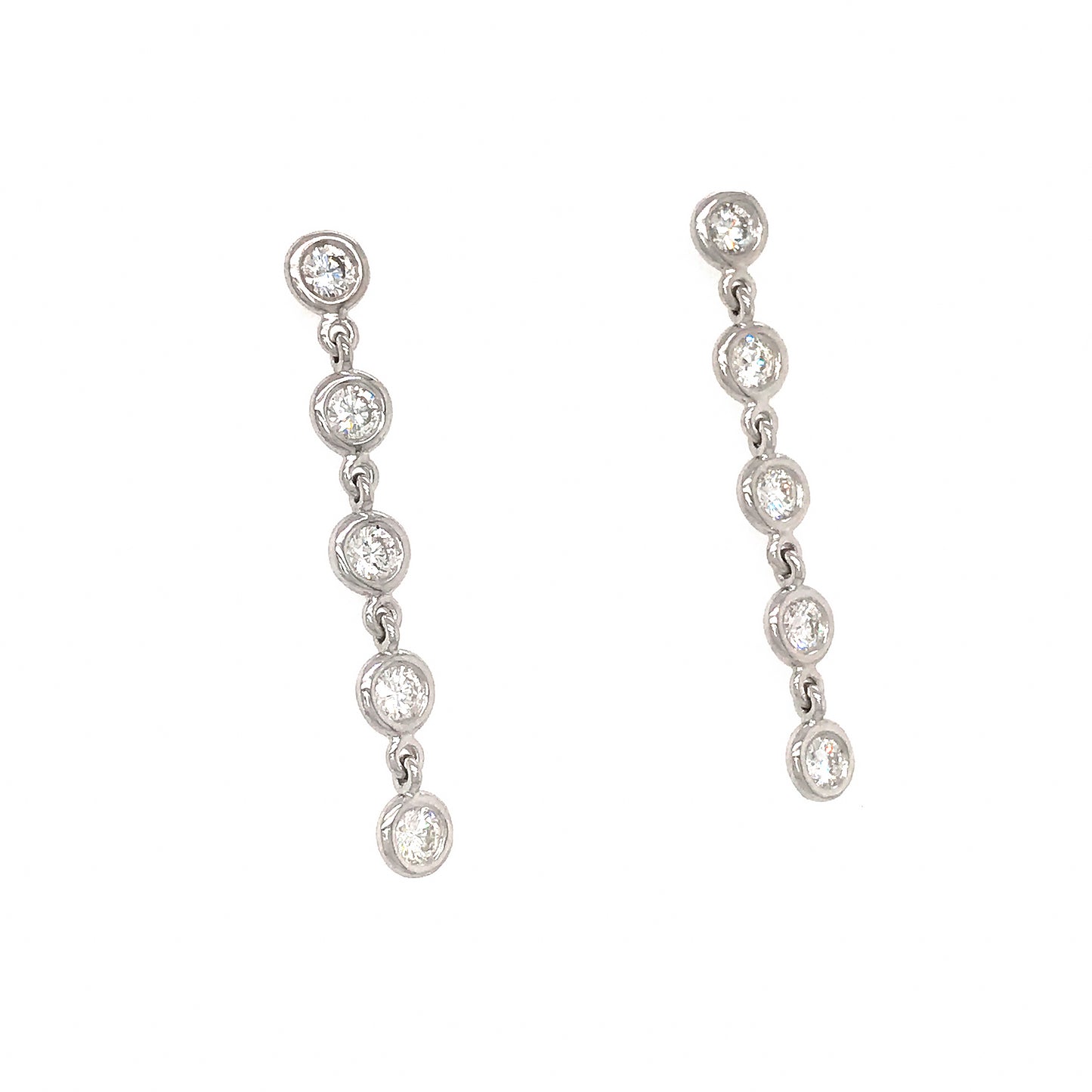 FAB DROPS 14K White Gold Diamond Dangle Earrings