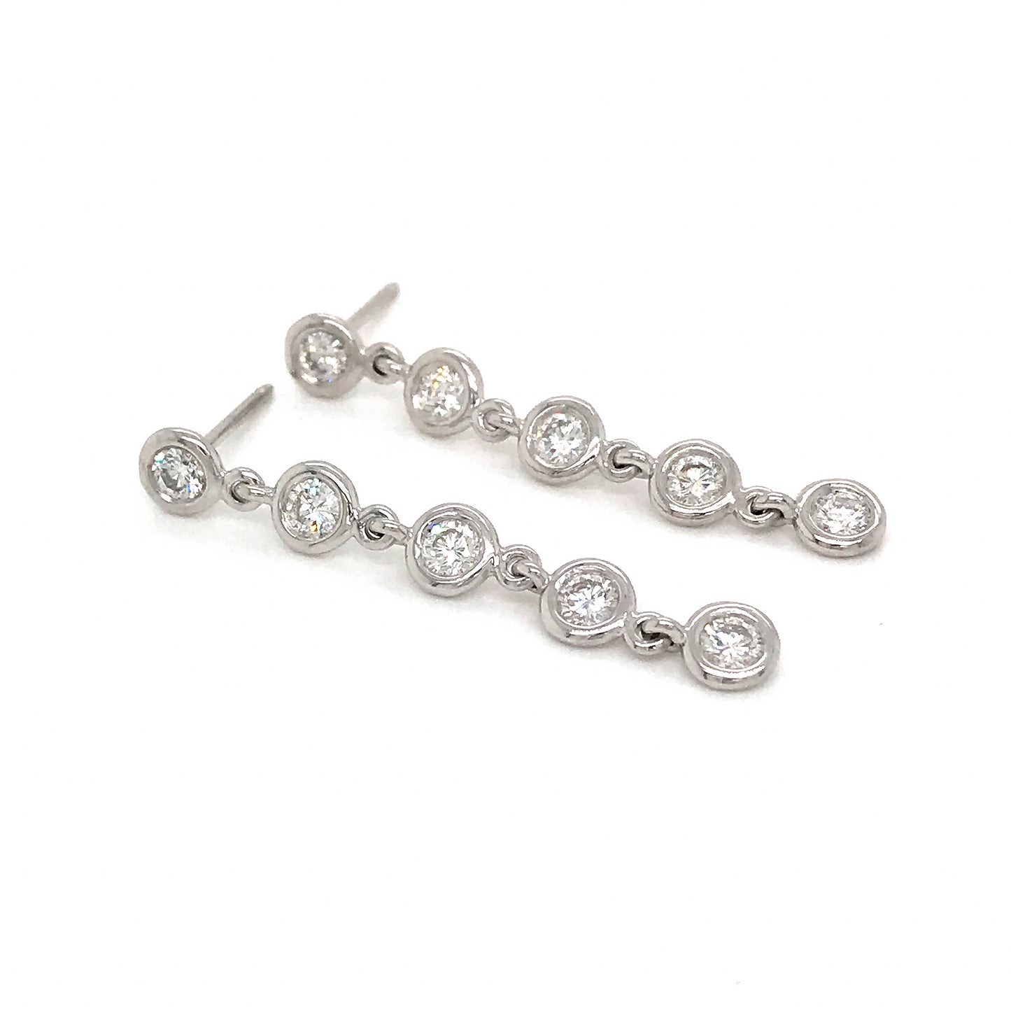 FAB DROPS 14K White Gold Diamond Dangle Earrings