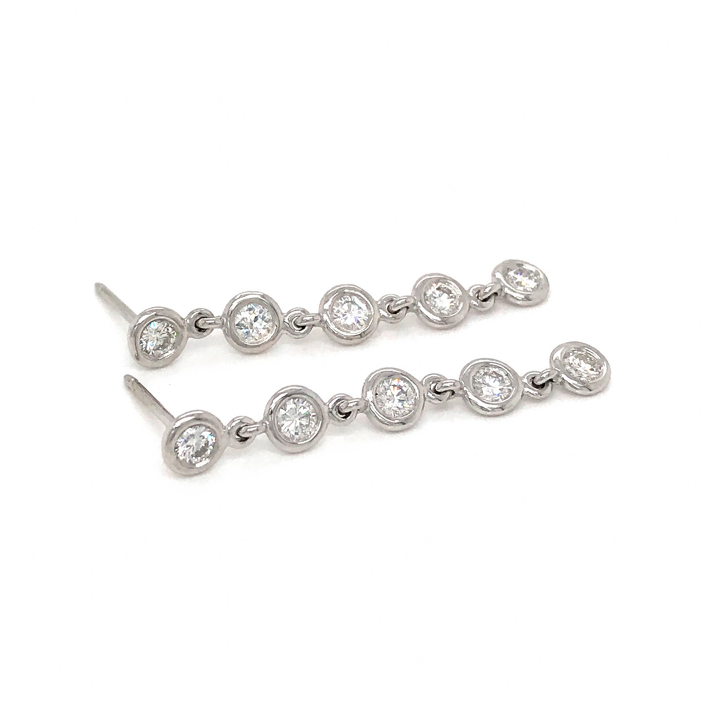 FAB DROPS 14K White Gold Diamond Dangle Earrings
