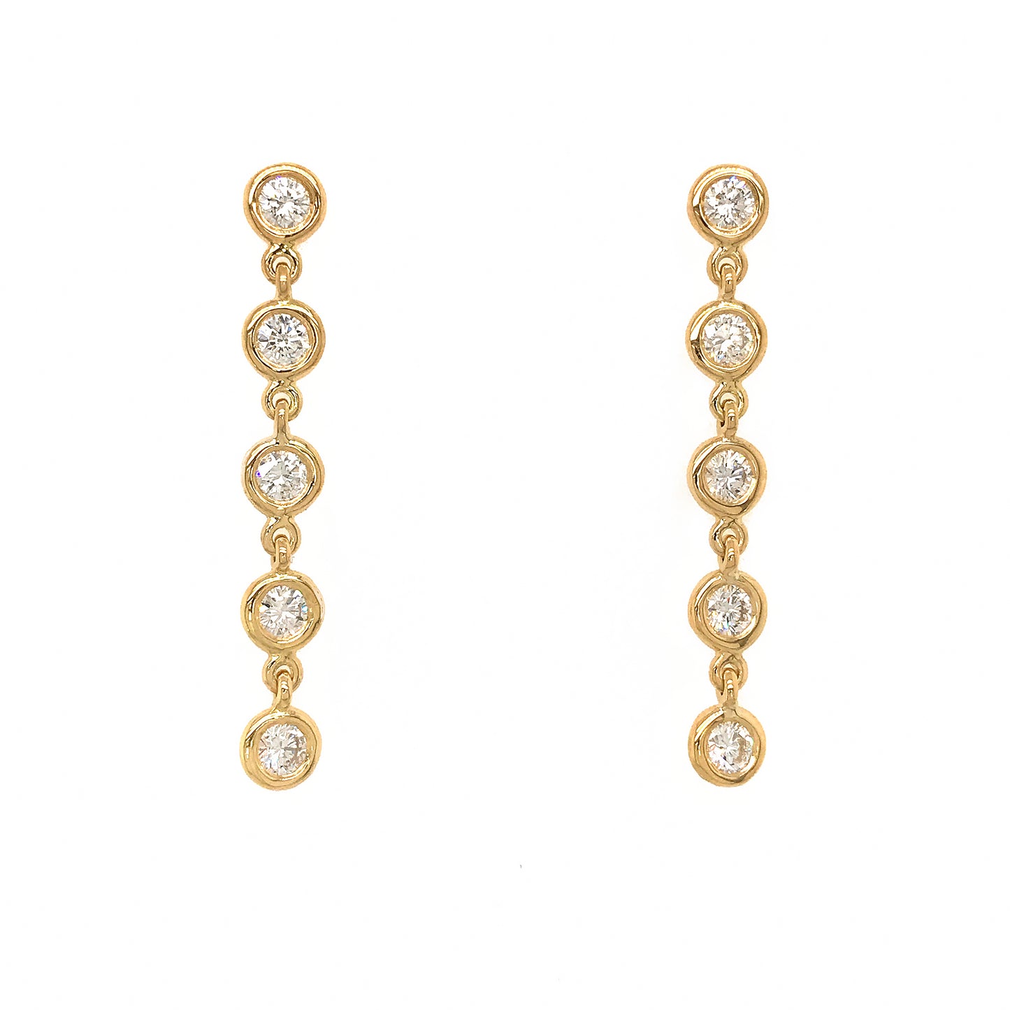 Fab Drops 18k Yellow Gold Diamond Drop Earrings