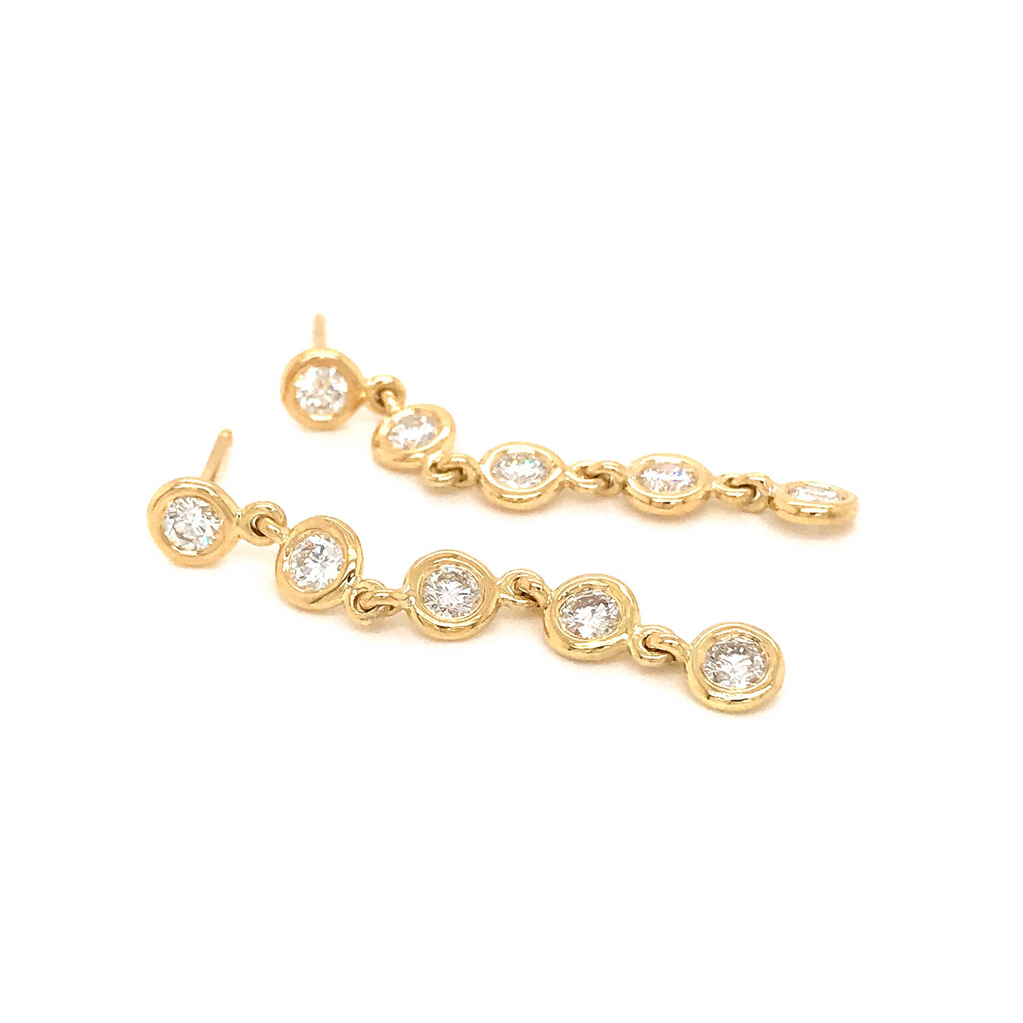 Fab Drops 18k Yellow Gold Diamond Drop Earrings