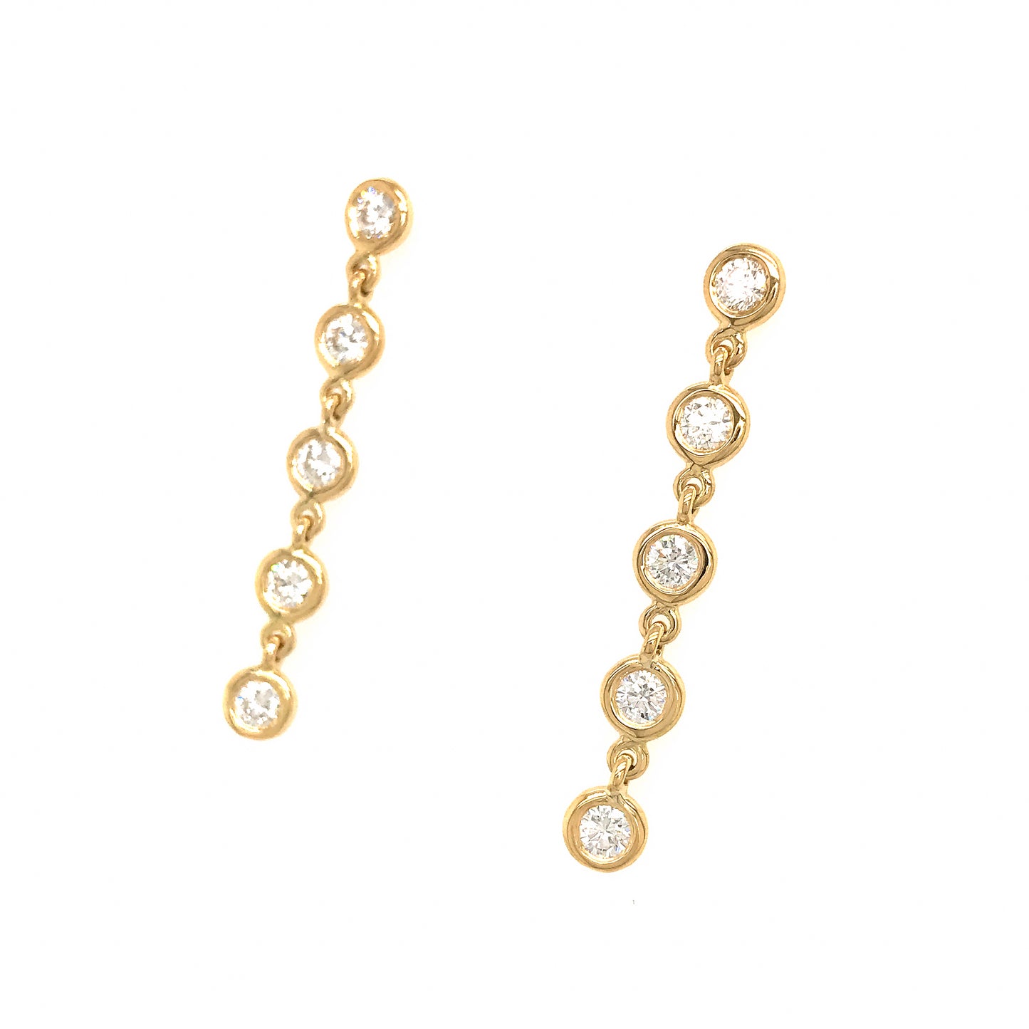 Fab Drops 18k Yellow Gold Diamond Drop Earrings