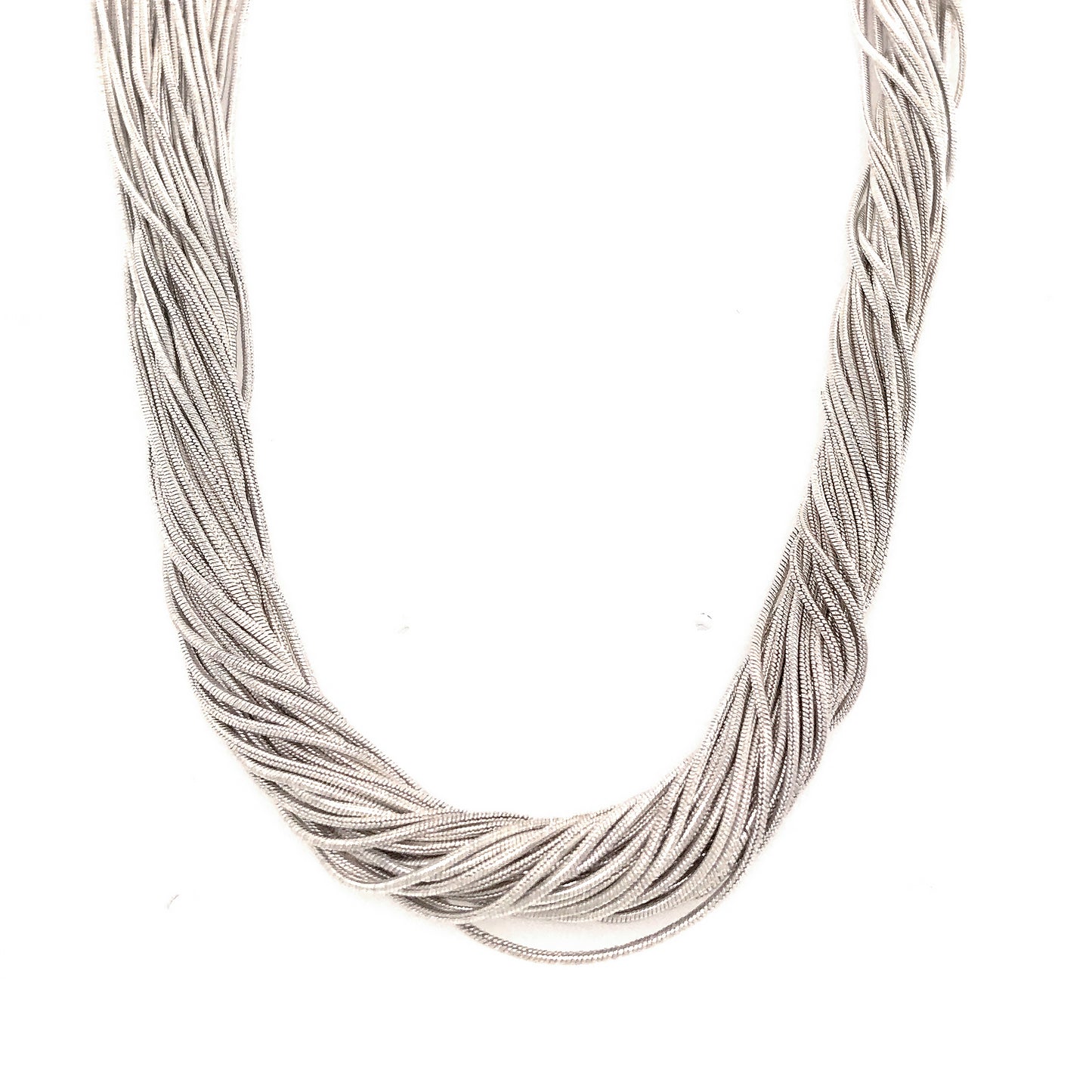 Italian Made Multi-Strand Sterling Silver Necklace