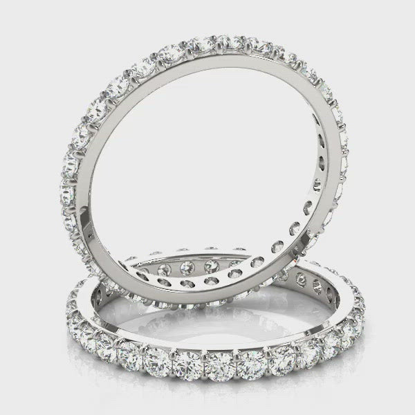 Load and play video in Gallery viewer, Classic Diamond Eternity Wedding Band - 0.85 Carat Ring Size 6.75