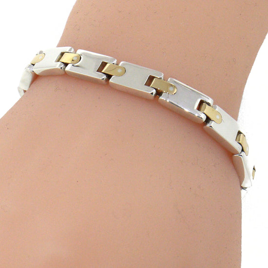 Tiffany & Co. Sterling Silver and 18K Yellow Gold H Bar Bracelet