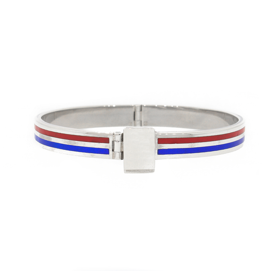 Gucci Vintage Enamel Silver Bangle Bracelet