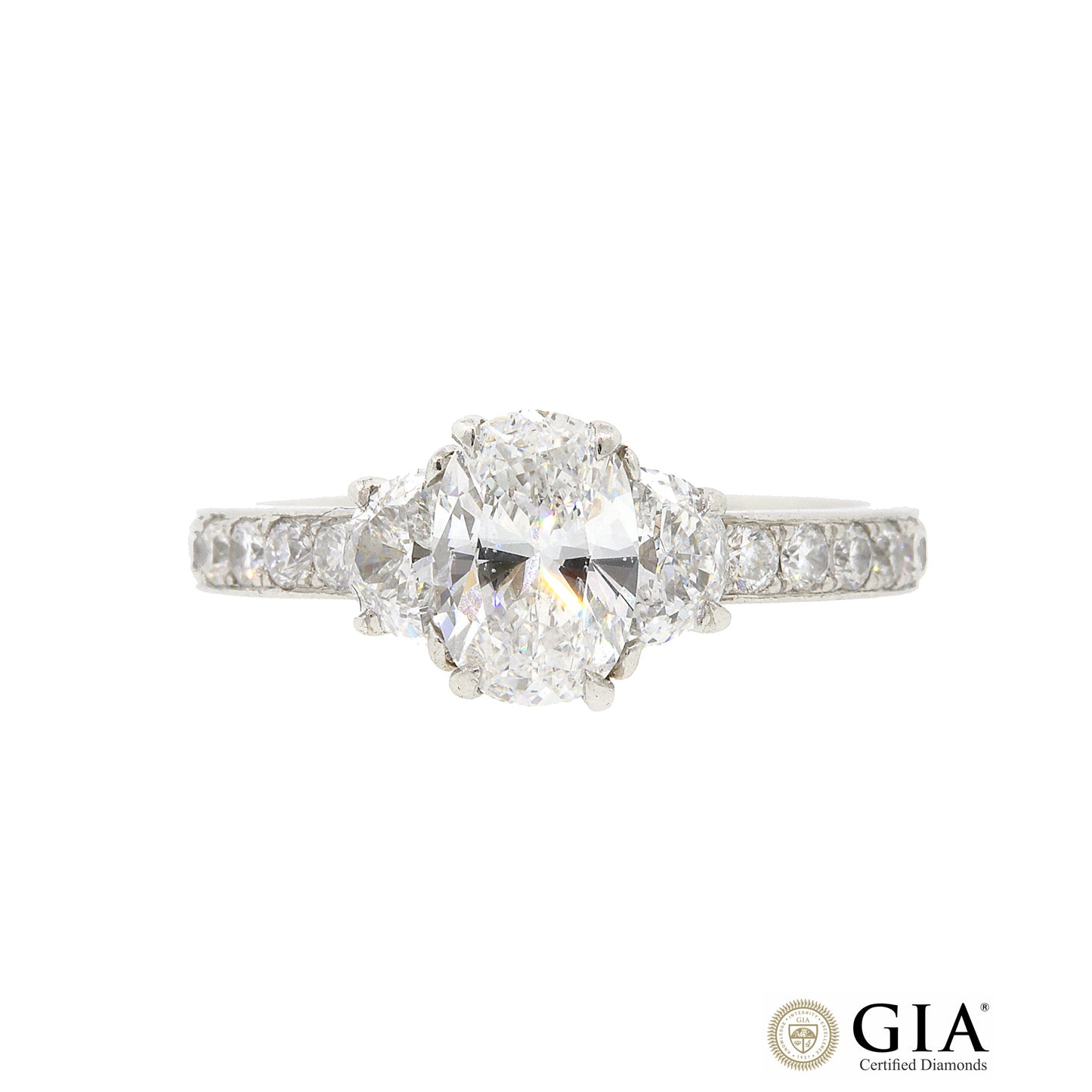 Load image into Gallery viewer, GIA Certified 1.01 ct Oval  Diamond Wedding Set Ring Size 7

