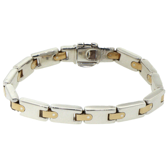 Tiffany & Co. Sterling Silver and 18K Yellow Gold H Bar Bracelet