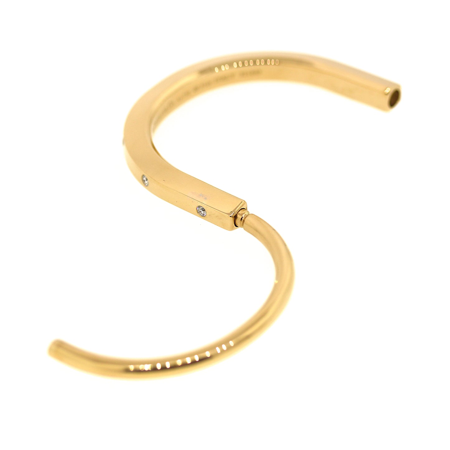 Tiffany & Co. Lock Bracelet in Yellow Gold with Diamond Accents